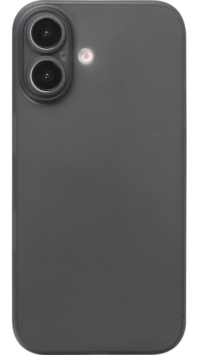 iPhone 16 Case Hülle - Ultraflaches matte semi-transparente Kunststoff - Schwarz