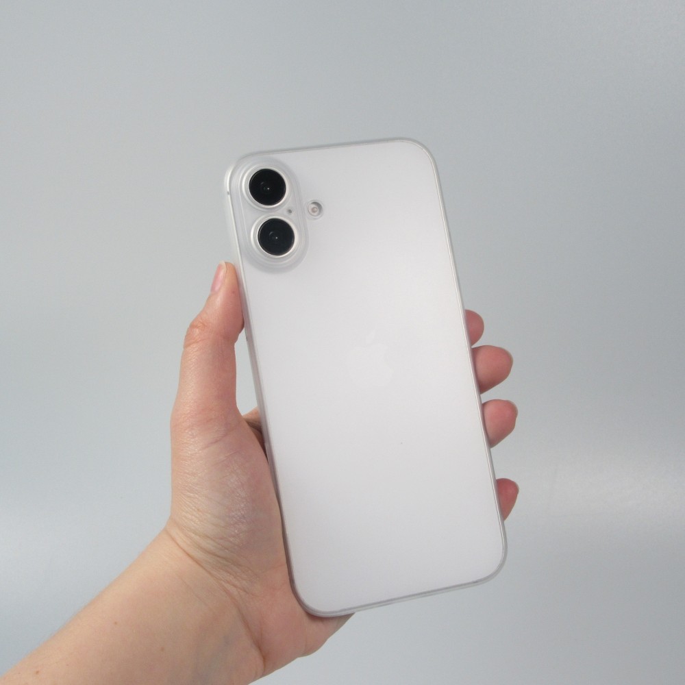 iPhone 16 Plus Case Hülle - Ultraflaches matte semi-transparente Kunststoff - Weiss