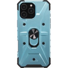 iPhone 16 Pro Case H&uuml;lle - Armor Silikon-Ecken-Schutz mit St&uuml;tzring - Hellblau