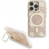 iPhone 16 Pro Case Hülle - MagSafe Magnetische Hülle mit Wechselplatten (Rosa / Braun / Schwarz) und Kameraständer - Transparent