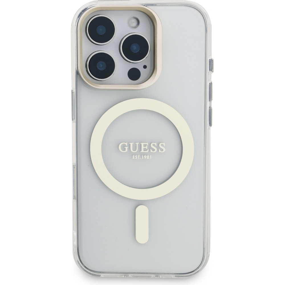 iPhone 16 Pro Case Hülle - MagSafe Magnetische Hülle mit Wechselplatten (Rosa / Braun / Schwarz) und Kameraständer - Transparent