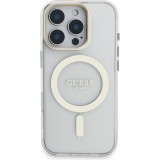 iPhone 16 Pro Case Hülle - MagSafe Magnetische Hülle mit Wechselplatten (Rosa / Braun / Schwarz) und Kameraständer - Transparent
