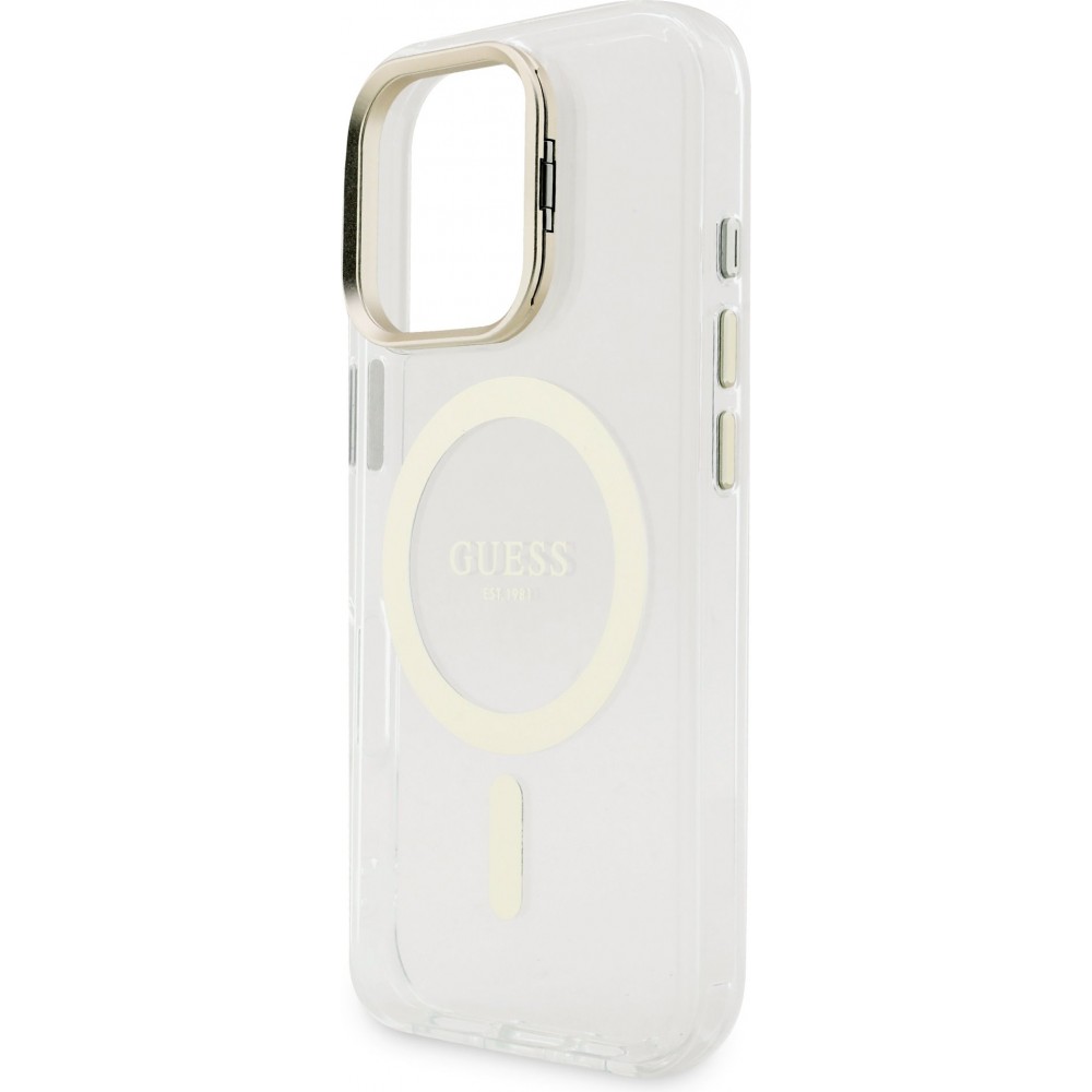 iPhone 16 Pro Case Hülle - MagSafe Magnetische Hülle mit Wechselplatten (Rosa / Braun / Schwarz) und Kameraständer - Transparent