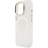 iPhone 16 Pro Case Hülle - MagSafe Magnetische Hülle mit Wechselplatten (Rosa / Braun / Schwarz) und Kameraständer - Transparent