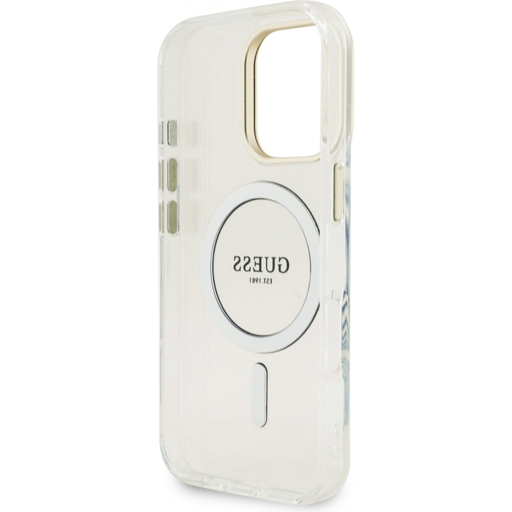 iPhone 16 Pro Case Hülle - MagSafe Magnetische Hülle mit Wechselplatten (Rosa / Braun / Schwarz) und Kameraständer - Transparent