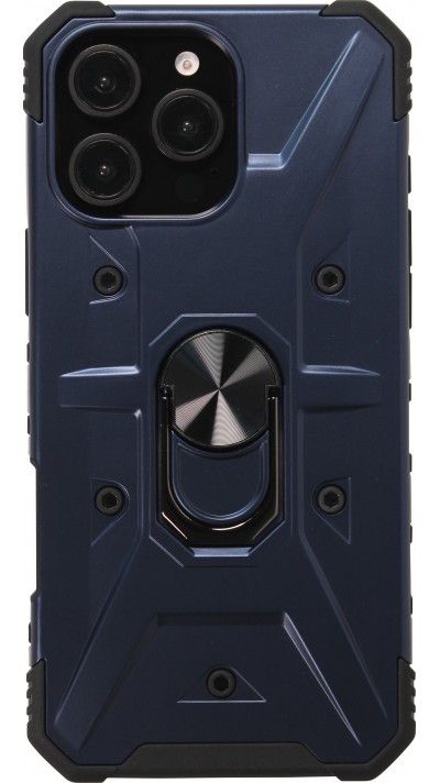 iPhone 16 Pro Max Case Hülle - Armor Silikon-Ecken-Schutz mit Stützring - Dunkelblau