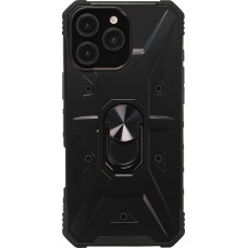 iPhone 16 Pro Max Case Hülle - Armor mit Silikon-Eckschutz und Stützring - Schwarz