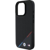 iPhone 16 Pro Max Case Hülle - BMW M Trikolore Design Perforiert MagSafe Kompatible Premium Schutz - Schwarz