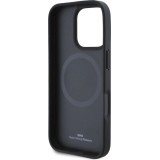 iPhone 16 Pro Max Case Hülle - BMW M Trikolore Design Perforiert MagSafe Kompatible Premium Schutz - Schwarz