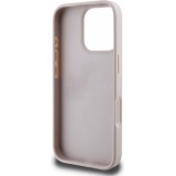 iPhone 16 Pro Max Case Hülle - Guess 4G Muster mit goldenem 3D-Logo - Rosa