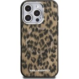 iPhone 16 Pro Max Case Hülle - Karl Lagerfeld IML Leopard MagSafe Elegant - Braun