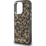 iPhone 16 Pro Max Case Hülle - Karl Lagerfeld IML Leopard MagSafe Elegant - Braun