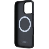 iPhone 16 Pro Max Case Hülle - Lacoste Iconique Petit Piqué Pack mit gewebtem Logo und USB-C zu USB-C Datenkabel - Schwarz