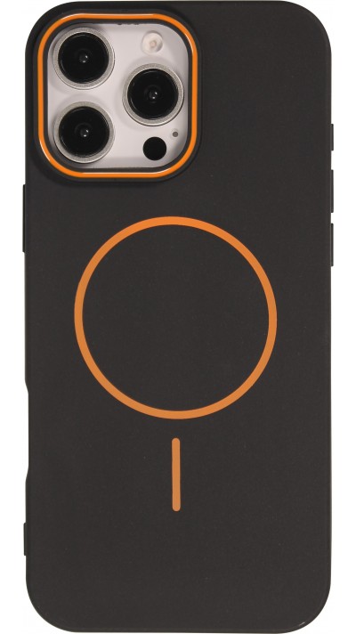 iPhone 16 Pro Max Case Hülle - Silicone MagSafe Flexibel Halo Licht - Schwarz