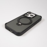 iPhone 16 Pro Max Case Hülle - Transparente Minimalistisch mit Drehring und Verstärkten Kanten - Schwarz