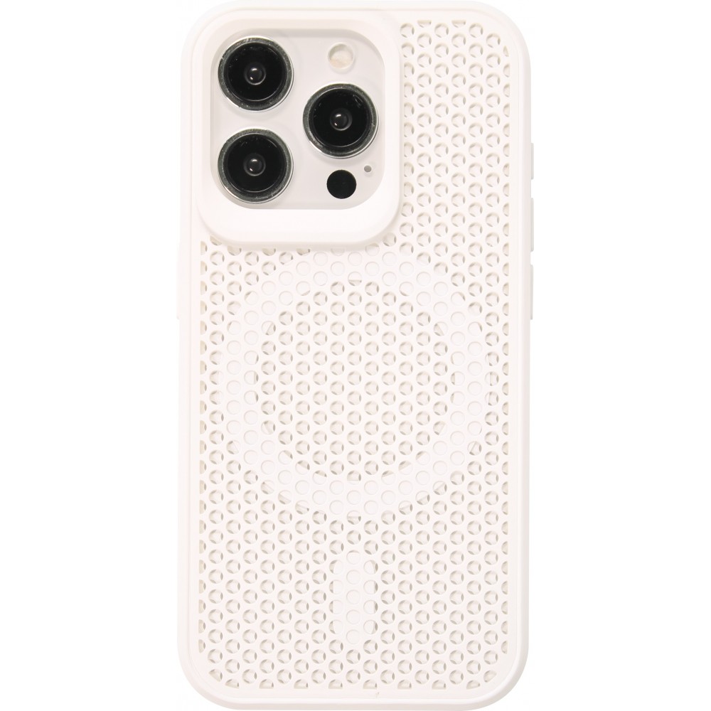 iPhone 15 Pro Max Case Hülle - Ultra-leicht und luftig mit MagSafe-kompatiblem Gitterdesign - Weiss