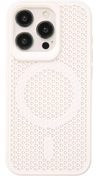 iPhone 15 Pro Max Case Hülle - Ultra-leicht und luftig mit MagSafe-kompatiblem Gitterdesign - Weiss