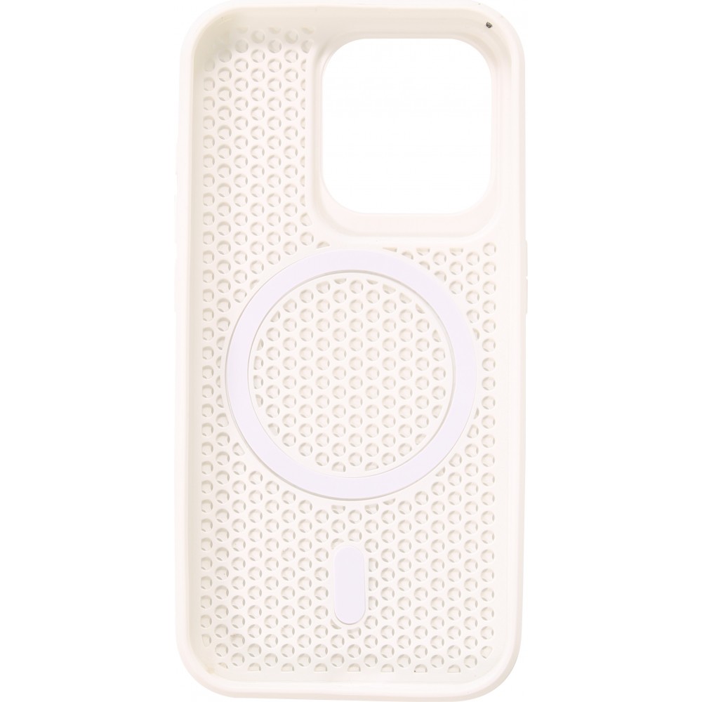 iPhone 15 Pro Max Case Hülle - Ultra-leicht und luftig mit MagSafe-kompatiblem Gitterdesign - Weiss