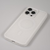 iPhone 15 Pro Max Case Hülle - Ultra-leicht und luftig mit MagSafe-kompatiblem Gitterdesign - Weiss