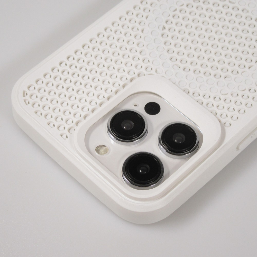iPhone 15 Pro Max Case Hülle - Ultra-leicht und luftig mit MagSafe-kompatiblem Gitterdesign - Weiss