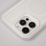 iPhone 15 Pro Max Case Hülle - Ultra-leicht und luftig mit MagSafe-kompatiblem Gitterdesign - Weiss