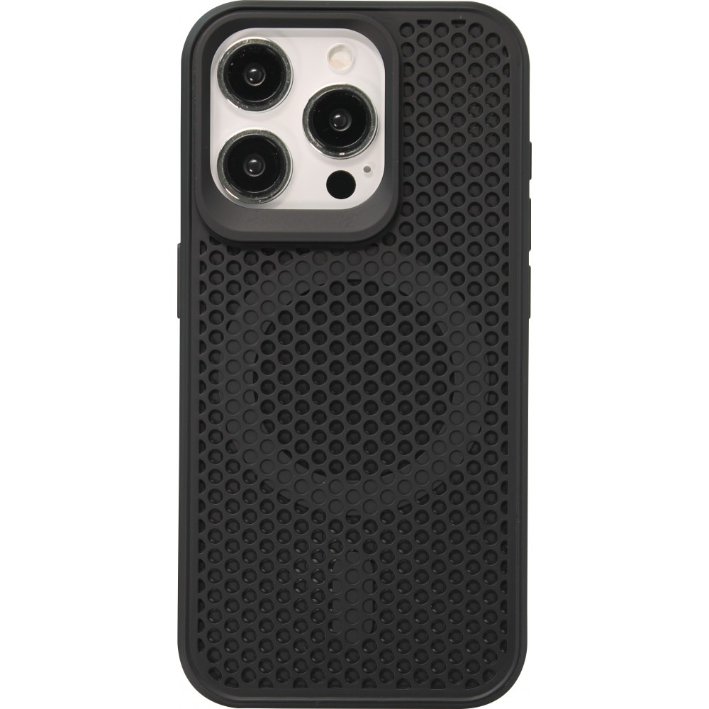 iPhone 15 Pro Max Case Hülle - Ultra-leicht und luftig mit MagSafe-kompatiblem Gitterdesign - Schwarz