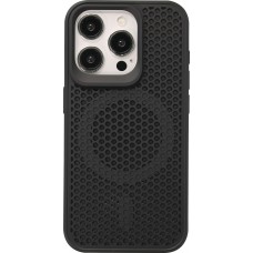 iPhone 15 Pro Max Case Hülle - Ultra-leicht und luftig mit MagSafe-kompatiblem Gitterdesign - Schwarz