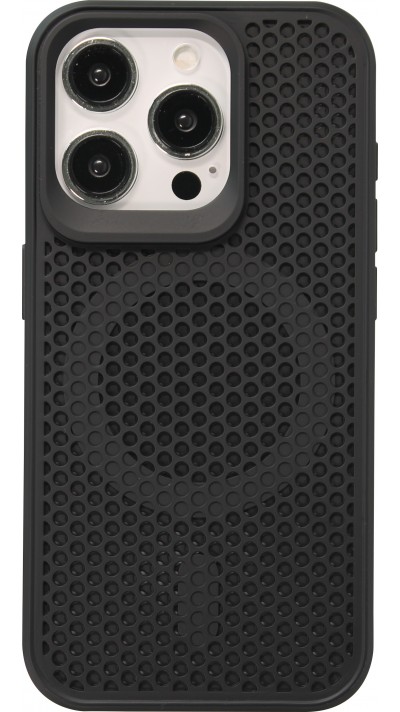 iPhone 15 Pro Max Case Hülle - Ultra-leicht und luftig mit MagSafe-kompatiblem Gitterdesign - Schwarz