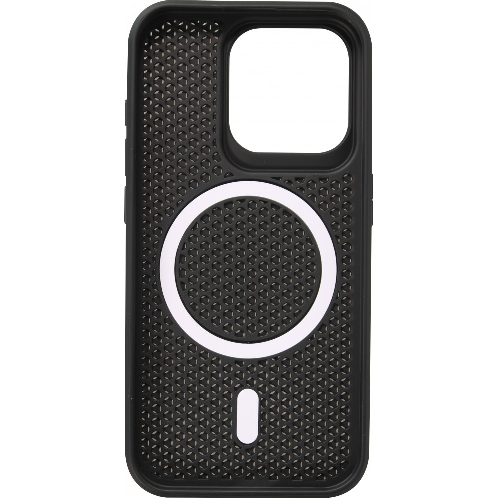 iPhone 15 Pro Max Case Hülle - Ultra-leicht und luftig mit MagSafe-kompatiblem Gitterdesign - Schwarz