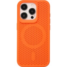 iPhone 15 Pro Max Case Hülle - Ultra-leicht und luftig mit MagSafe-kompatiblem Gitterdesign - Orange