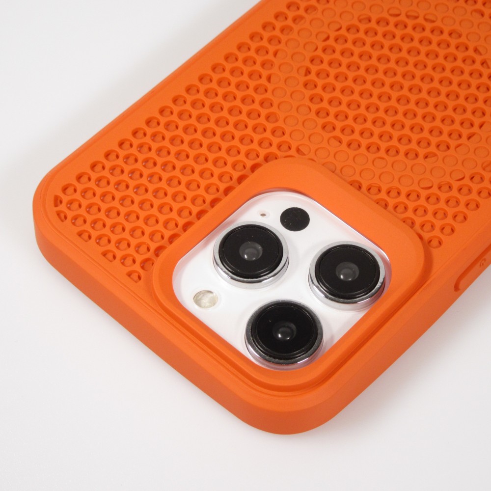 iPhone 15 Pro Max Case Hülle - Ultra-leicht und luftig mit MagSafe-kompatiblem Gitterdesign - Orange