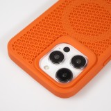 iPhone 15 Pro Max Case Hülle - Ultra-leicht und luftig mit MagSafe-kompatiblem Gitterdesign - Orange