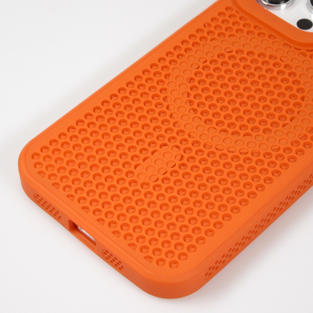 iPhone 15 Pro Max Case Hülle - Ultra-leicht und luftig mit MagSafe-kompatiblem Gitterdesign - Orange