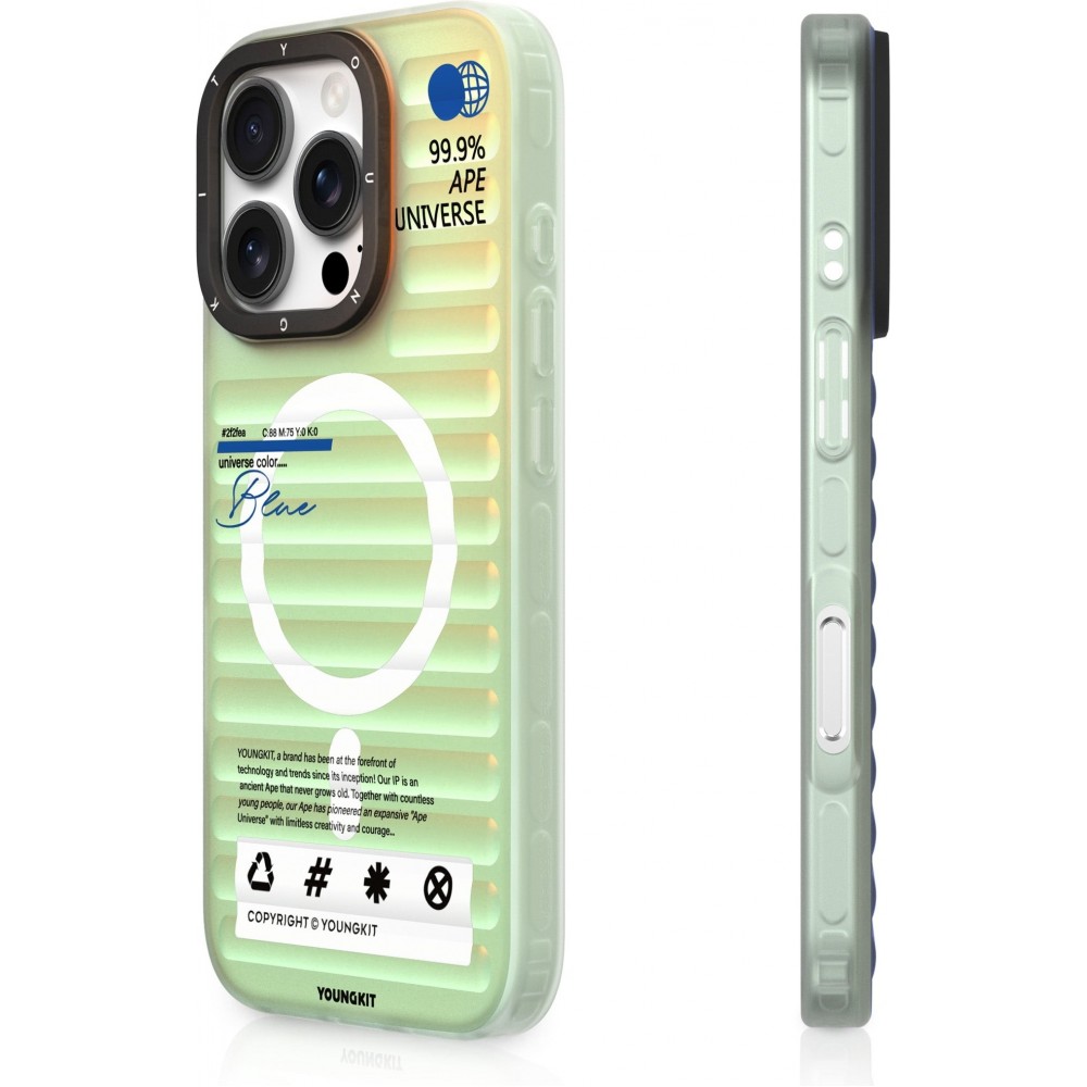 iPhone 16 Pro Max Case Hülle - Youngkit irideszierender Univers Blau-Effekt mit wechselnden Reflektionen - Blau