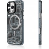 iPhone 16 Pro Max Case Hülle - Youngkit Silikon MagSafe-kompatibles Design Schaltkreis Stil Elektronikchip - Grau