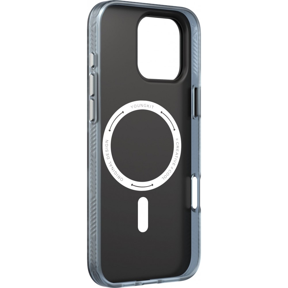 iPhone 16 Pro Max Case Hülle - Youngkit Silikon MagSafe-kompatibles Design Schaltkreis Stil Elektronikchip - Grau