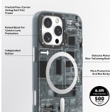 iPhone 16 Pro Max Case Hülle - Youngkit Silikon MagSafe-kompatibles Design Schaltkreis Stil Elektronikchip - Grau