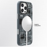 iPhone 16 Pro Max Case Hülle - Youngkit Silikon MagSafe-kompatibles Design Schaltkreis Stil Elektronikchip - Grau