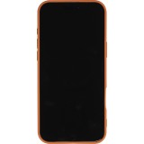 iPhone 16 Pro Case H&uuml;lle - Silicone MagSafe Flexibel Halo Licht - Braun