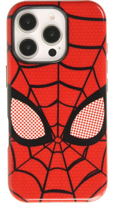 Coque iPhone 16 Pro - Spiderman design avec protection int&eacute;rieure et r&eacute;sistante - Rouge