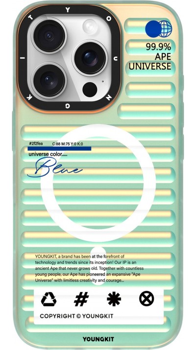 iPhone 16 Pro Case Hülle - Youngkit irideszierender Univers Blau-Effekt mit wechselnden Reflektionen - Blau