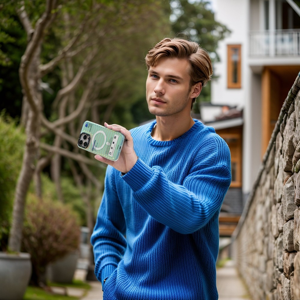 iPhone 16 Pro Case Hülle - Youngkit irideszierender Univers Blau-Effekt mit wechselnden Reflektionen - Blau