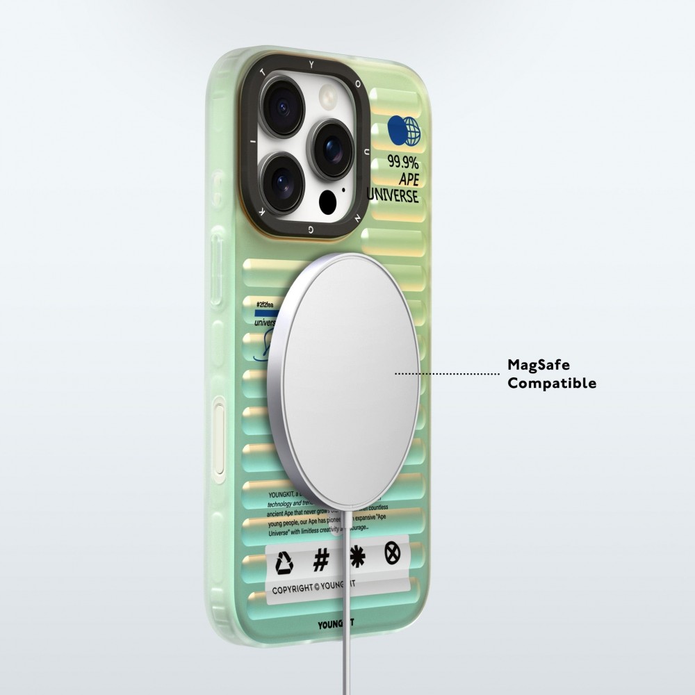 iPhone 16 Pro Case Hülle - Youngkit irideszierender Univers Blau-Effekt mit wechselnden Reflektionen - Blau