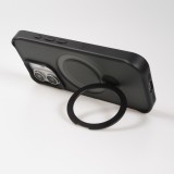 iPhone 16 Case Hülle - Transparente Minimalistische mit Drehring und Verstärkten Kanten - Schwarz