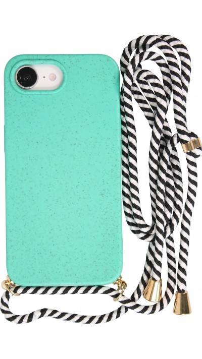 iPhone 16e Case Hülle - Bio Eco-Friendly Vegan mit Handykette Necklace - Türkis