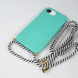 iPhone 16e Case Hülle - Bio Eco-Friendly Vegan mit Handykette Necklace - Türkis