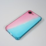Hülle iPhone 16e - Gummi Bumper Rainbow mit extra Schutz für Ecken Antischock - rosa blau