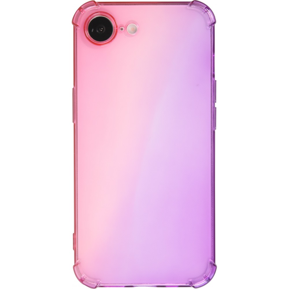 iPhone 16e Case Hülle - Gummi Bumper Rainbow mit extra Schutz für Ecken Antischock - rosa - Violett