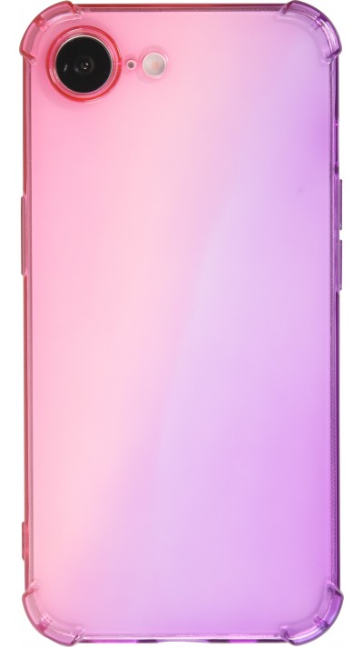 iPhone 16e Case Hülle - Gummi Bumper Rainbow mit extra Schutz für Ecken Antischock - rosa - Violett