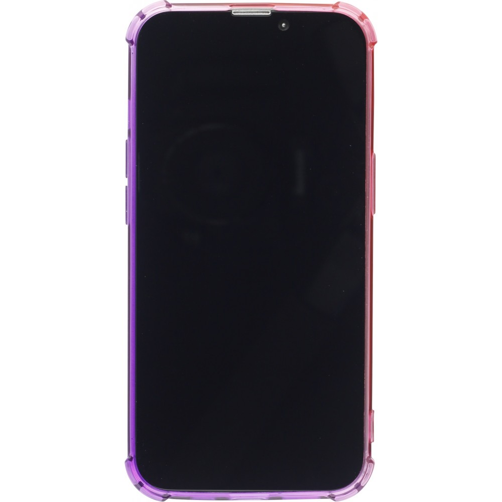 iPhone 16e Case Hülle - Gummi Bumper Rainbow mit extra Schutz für Ecken Antischock - rosa - Violett